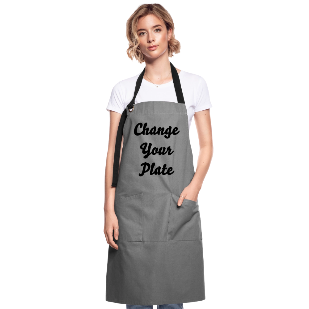 Contrasterende schort - grijs/zwart