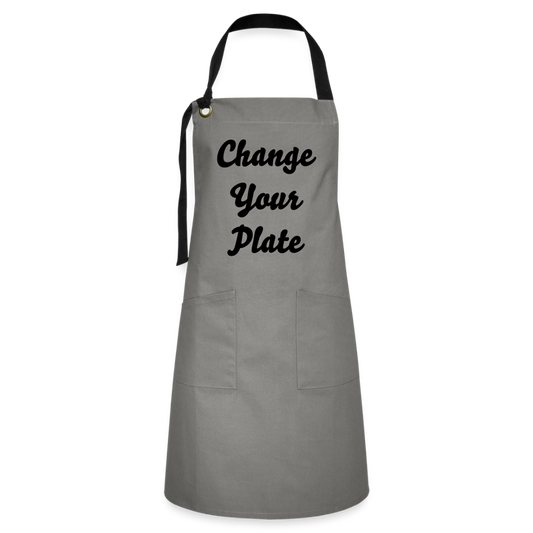 Contrasterende schort - grijs/zwart