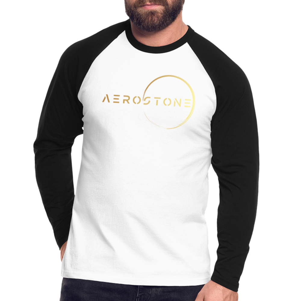 Men’s Long Sleeve Baseball T-Shirt - Gold - white/black