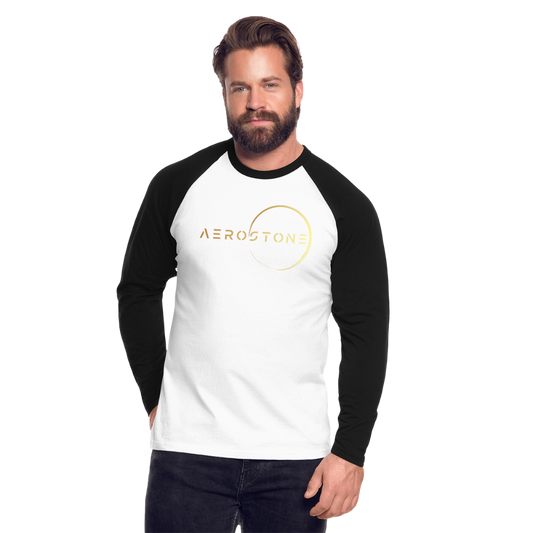 Men’s Long Sleeve Baseball T-Shirt - Gold - white/black