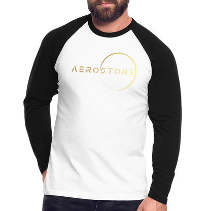 Men’s Long Sleeve Baseball T-Shirt - Gold - white/black