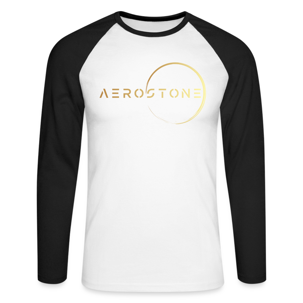 Men’s Long Sleeve Baseball T-Shirt - Gold - white/black