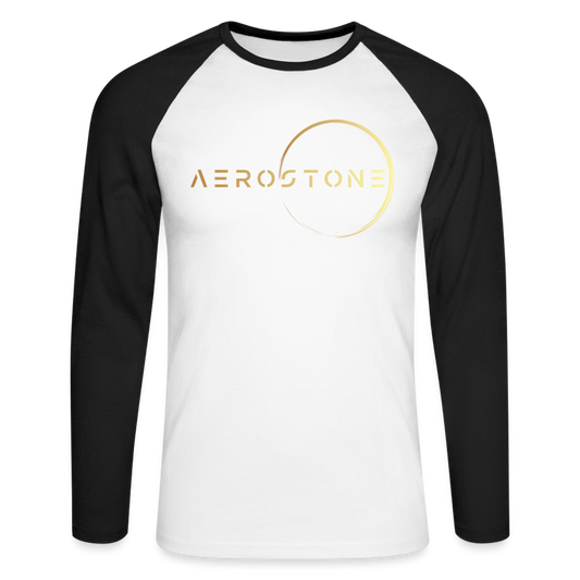 Men’s Long Sleeve Baseball T-Shirt - Gold - white/black